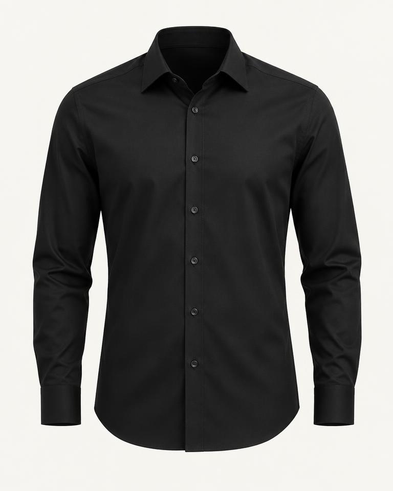 Black Premium Formal Shirt in Black