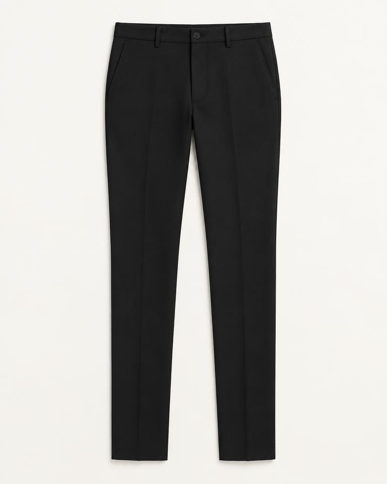 Black Slim Fit Trousers in Black