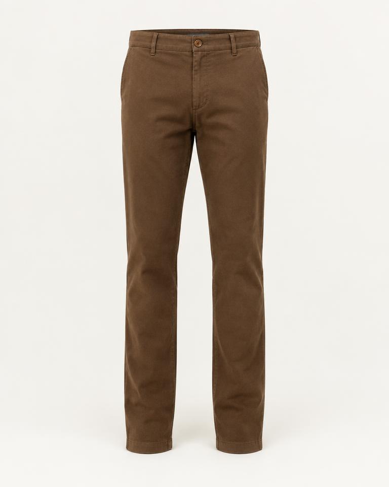 Brown Regular Fit Trousers in Brown