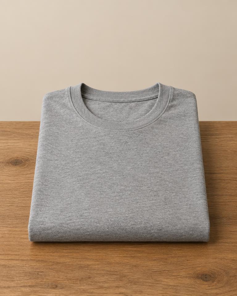Grey Minimal T-Shirt in Grey