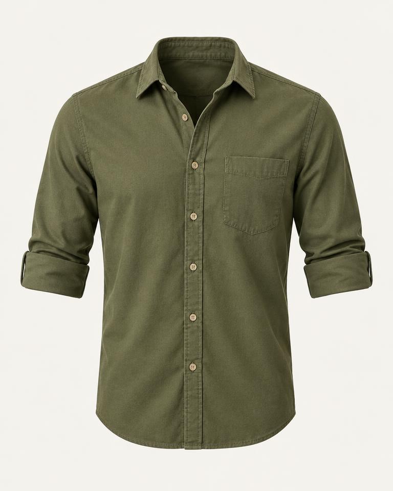 Olive Green Casual Shirt in Olive Green