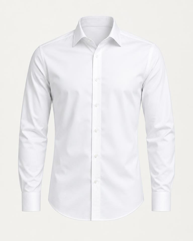 Premium White Cotton Shirt in White